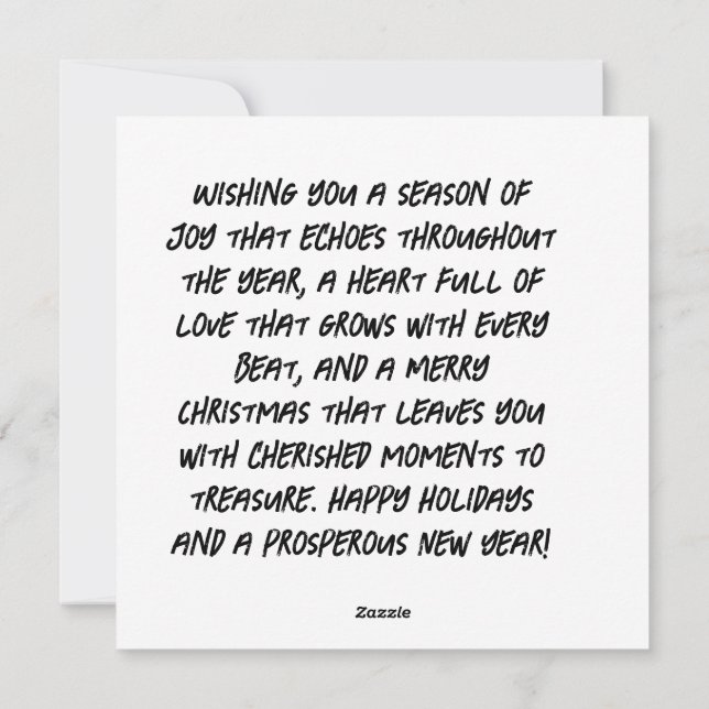 Wishing you a season of joy that echoes  holiday card (Back)