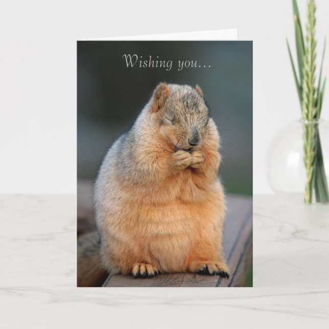 Wishing you a speedy recovery - Cute squirrel card (Front)