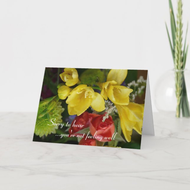 Wishing you a speedy recovery- pretty flowers card (Front)