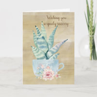 Wishing You A Speedy Recovery Watercolor Cactus