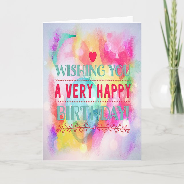"Wishing You A Very Happy Birthday!" Card (Front)