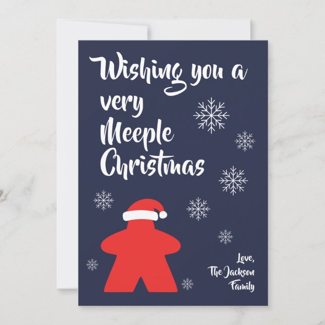 "Wishing you a very Meeple Christmas" Holiday Card (Front)