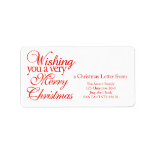 Wishing you a very merry Christmas! Label