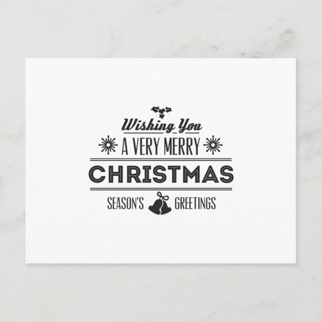 Wishing You a Very Merry Christmas Postcard (Front)