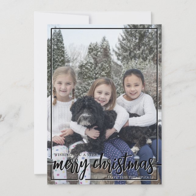 Wishing you a very Merry Christmas Vertical Photo Holiday Card (Front)