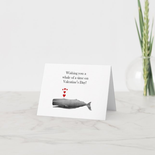 Wishing you a Whale of a time on Valentine's Day Holiday Card (Front)