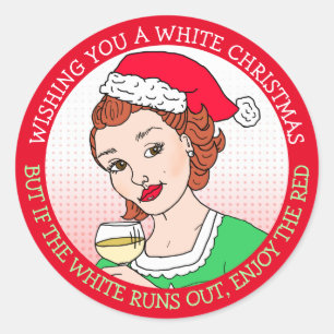 Wishing you a White Christmas Humour Holiday Classic Round Sticker