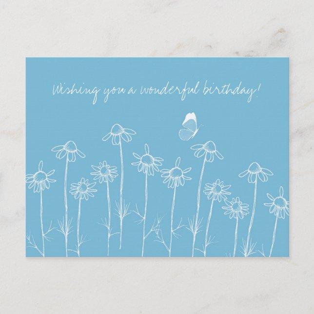 Wishing You A Wonderful Birthday Butterflies Postcard (Front)