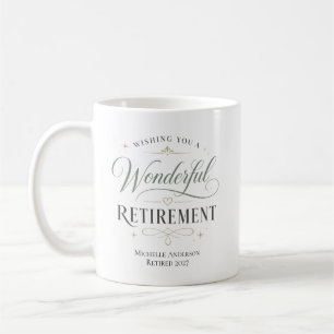 Wishing You A Wonderful Retirement Personalised Na Coffee Mug