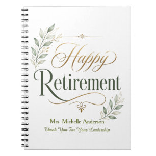 Wishing You A Wonderful Retirement Personalised Notebook