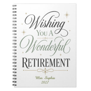 Wishing You A Wonderful Retirement Personalised Notebook