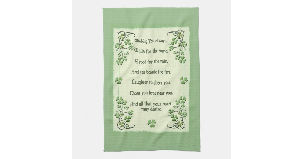 Wishing You Always Irish Blessing Tea Towel Zazzle