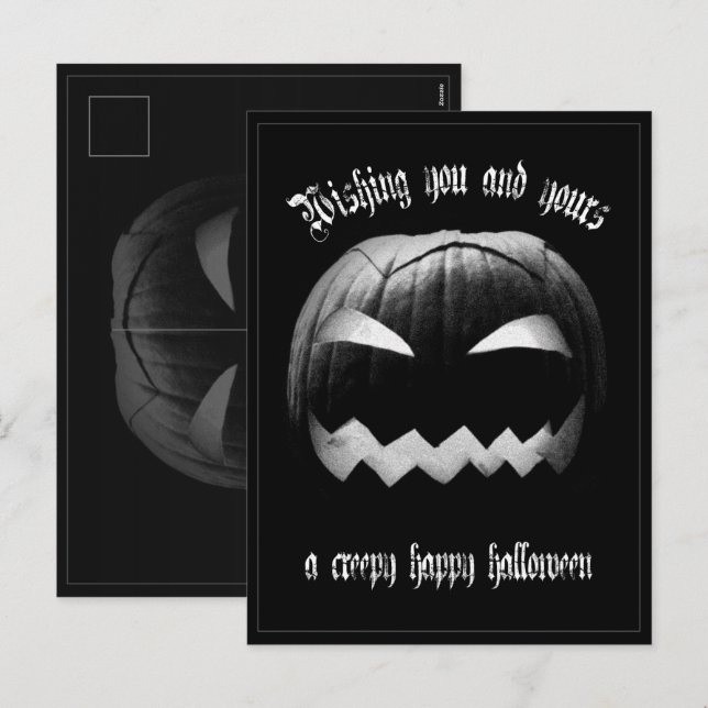 Wishing you and yours a creepy happy Halloween Hol Holiday Postcard (Front/Back)