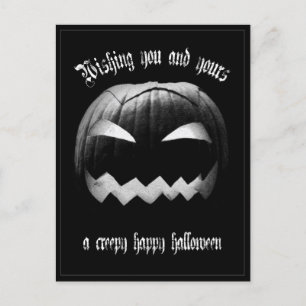 Wishing you and yours a creepy happy Halloween Holiday Postcard
