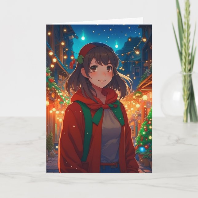 Wishing You Ani-mazing Christmas Anime Pun Card (Front)