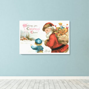 Wishing You Christmas Cheer by Ellen Clapsaddle Canvas Print