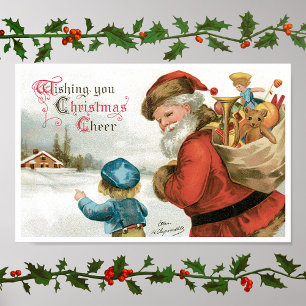Wishing You Christmas Cheer by Ellen Clapsaddle Poster