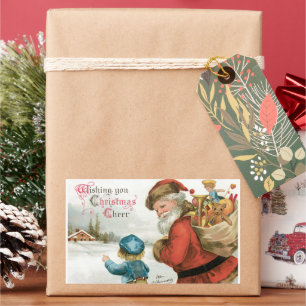 Wishing You Christmas Cheer by Ellen Clapsaddle Rectangular Sticker