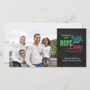 Wishing you Faith, Hope and Love Holiday Card