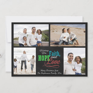 Wishing you Faith, Hope and Love Holiday Card