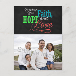 Wishing you Faith, Hope and Love Holiday Postcard
