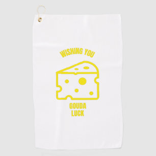 Wishing you gouda luck funny cheese pun jokes golf towel