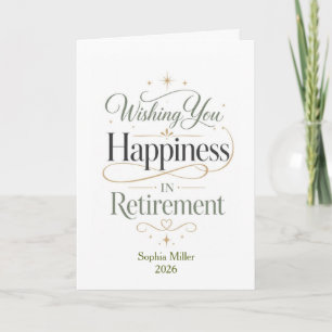 Wishing You Happiness In Retirement Personalised Card