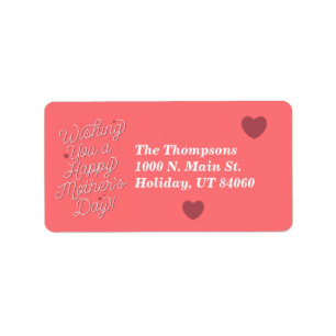 Wishing You Happy Mother's Day / Address Labels