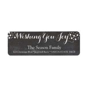 Wishing you Joy holiday label