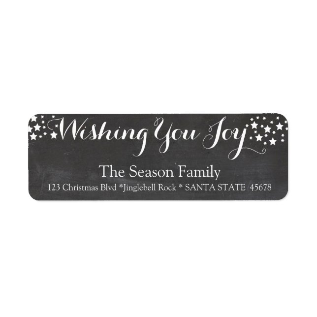 Wishing you Joy holiday label (Front)