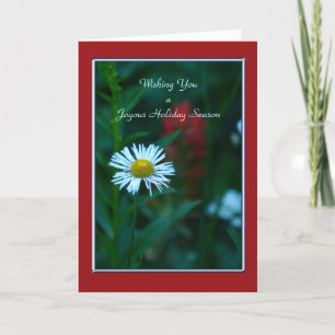Wishing You Joyous Holiday Season White Daisy Card