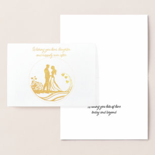 Wishing you love, laughter and happily ever after foil card