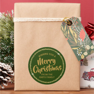 Wishing You Merry Christmas Custom Stickers