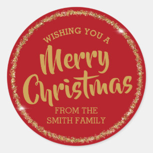 Wishing You Merry Christmas Custom Stickers