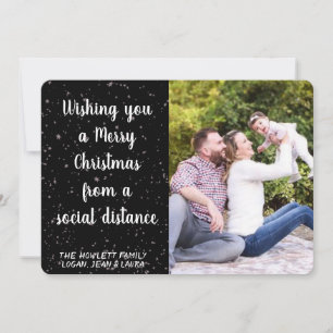 Wishing you Merry Christmas Social Distance Photo Holiday Card