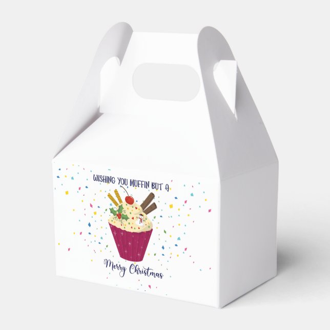 wishing you muffin but a Merry christmas Card Clas Favour Box (Front Side)