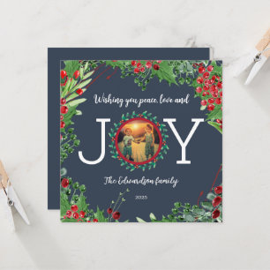 Wishing you Peace Love Joy photo Christmas card