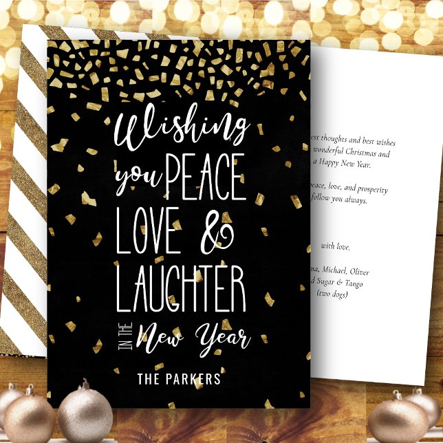 Wishing You Peace Love Laughter In The New Year | Holiday Card (Creator Uploaded)