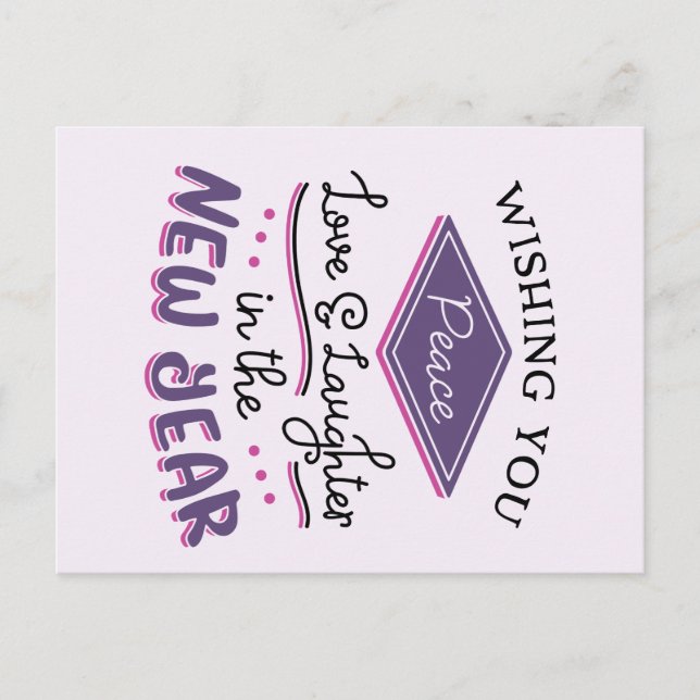 Wishing You Peace New Year Holiday Postcard (Front)