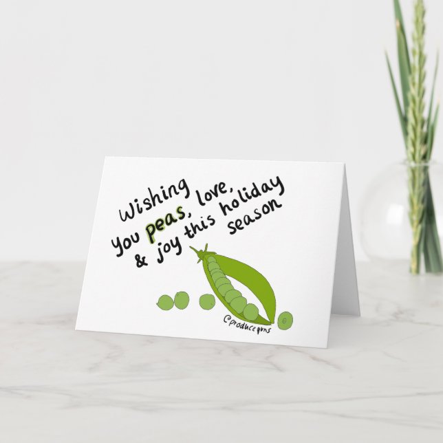 Wishing you peas, love, and joy! holiday card (Front)