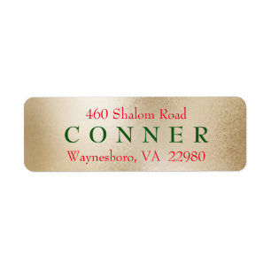 Wishing You Red, Gold & Green Return Address-