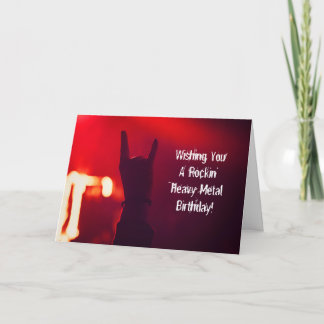 Wishing You Rockin' Heavy Metal Rock Birthday Card