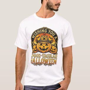 Wishing You Spook Tacular Halloween Pumpkins Cowbo T-Shirt