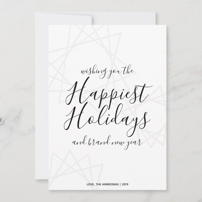 Wishing You The Happiest Holidays Holiday Card (Front)