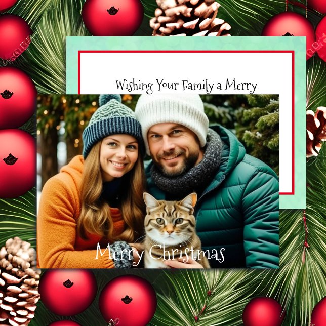 Wishing Your Family | Personalised Photo Christmas Holiday Card (Creator Uploaded)