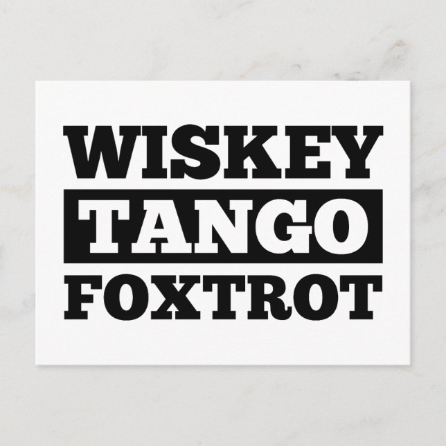 Wiskey Tango Foxtrot Postcard (Front)