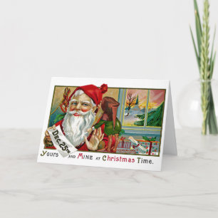 Wispering to Santa Holiday Card