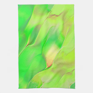 Wispy carved in aged vivid green? tea towel