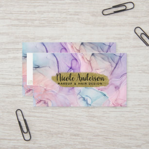 Wispy Ethereal Pastel Watercolor Inky Fantasy Glam Business Card