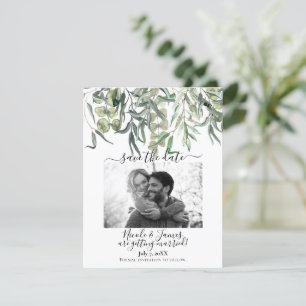 Wispy Eucalyptus Greenery Wedding Save the Date  Invitation